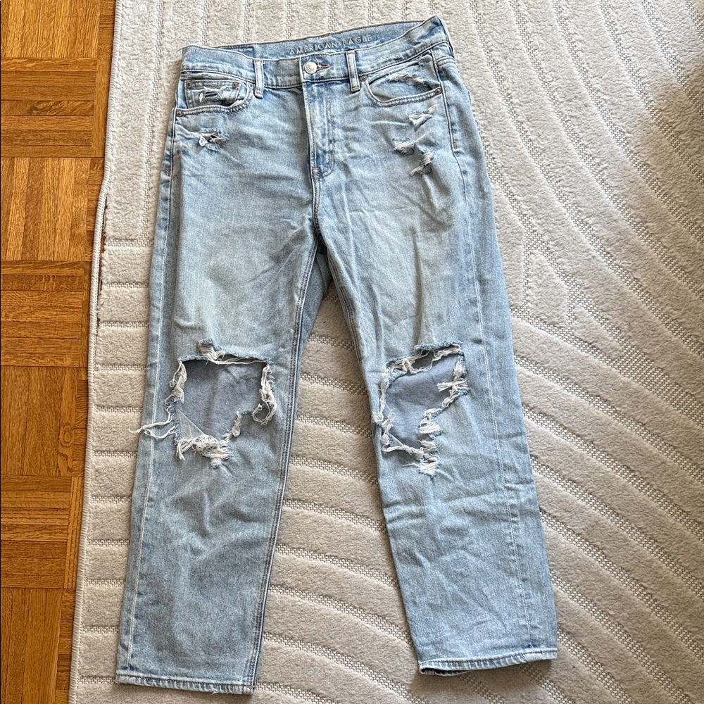 American Eagle Outfitters Light Blue Ripped Jeans